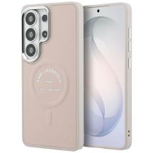 Karl Lagerfeld geprägter Ring RSG Logo MagSafe Hülle für Samsung Galaxy S26 Ultra - Pink