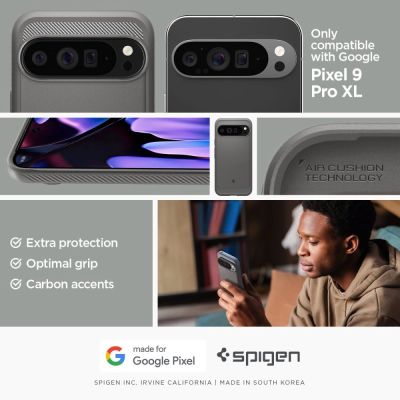 11. Spigen Rugged Armor Hülle für Google Pixel 9 Pro XL – Grau
