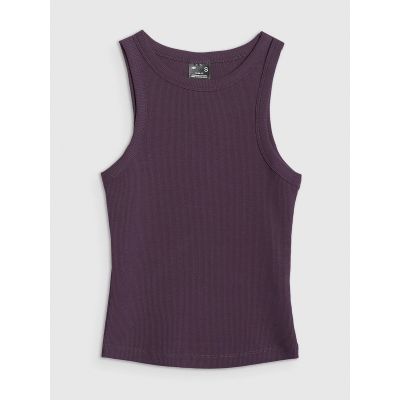 8. Schmal geschnittenes, geripptes Damen-Stricktop 4F 4FRAW25TSLEF310-50S