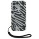 2. Karl Lagerfeld IML Zebra Pattern & Cord Hülle für iPhone 16 – Schwarz