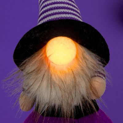 10. Dekorative Kürbisfigur, 25 cm, LED, Halloween, Lila