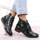 28. Damen-Lackstiefeletten in grüner Kroko-Optik Rieker 71205-90