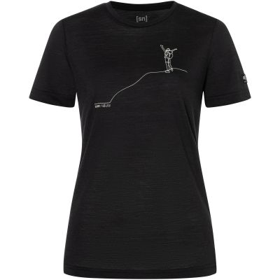 4. Damen-Kurzarmshirt SUPER.NATURAL W BERGGLÜCK TEE, schwarz