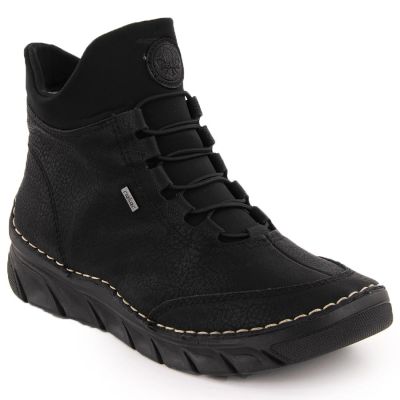 35. Gefütterte schwarze Damen-Ankle-Boots Rieker 55069-00