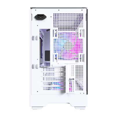 5. Montech KING 15 PRO PC-Gehäuse, Mini-Gehäuse, mATX, gehärtetes Glas, RGB – weiß
