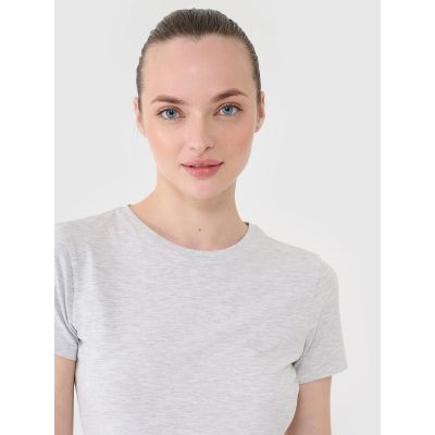 4. Schmal geschnittenes, einfarbiges Damen-T-Shirt 4F 4FWMM00TTSHF2673-27M