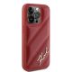 4. Karl Lagerfeld Diagonal Quilted Script Hülle für iPhone 15 Pro Max – Rot