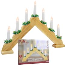Adventskerzenhalter aus Holz, 7 Lichter, batteriebetrieben