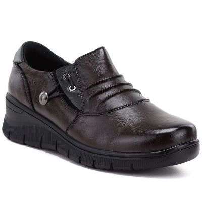 5. Damen-Keilschuhe aus braunem Leder, Vinceza 133118