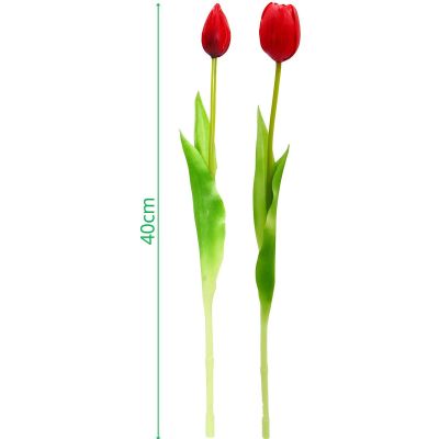 26. Strauß aus 5 roten Tulpen, 39 cm, wie eine lebende Frühlingsdekoration
