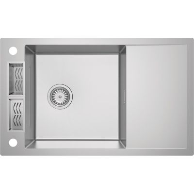 Einzelbecken-Edelstahlspüle mit Abtropffläche