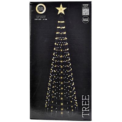 6. Dekorativer Weihnachtsbaum, 550 LEDs, superwarmweiß, 300 cm, schwarz