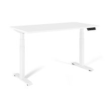 Schreibtisch/Tisch mit verstellbarer Höhe UNIQUE ACTIVE I 14-C103W-W-140-YZ-02, weißes Gestell und weiße Tischplatte, 140 x 70 cm