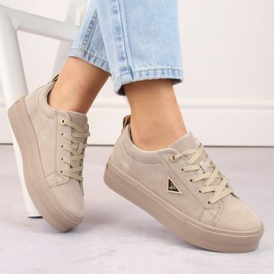 3. Filippo W PAW315C beige Plateauschuhe aus Wildleder