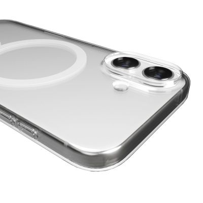 6. Puro Lite Mag TPU+PC Hülle kompatibel mit MagSafe für iPhone 17 - Transparent mit weißem Ring