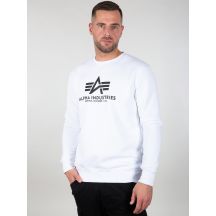 Alpha Industries Basic Sweater schwarzes Herren Sweatshirt mit offener Vorderseite und Logo-Print (178302-09)