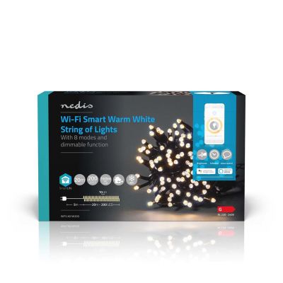 7. Nedis WIFILX01W200 Dekorative Lichterkette mit 200 LEDs, 2,33 WG
