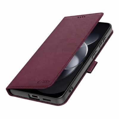 3. Tech-Protect Wallet-Hülle für Xiaomi Redmi Note 17 Pro 5G – bordeauxrot