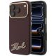 Karl Lagerfeld MagSafe-Hülle mit genarbtem Harz-Logo für iPhone 18 Pro / 17 Pro – Burgunderrot