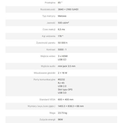 6. AVTEK DS2 65"-Informationsmonitor