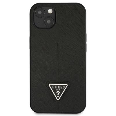 3. Guess GUHCP13SPSATLK iPhone 13 mini 5,4 "schwarz / schwarzes Hardcase SaffianoTriangle Logo