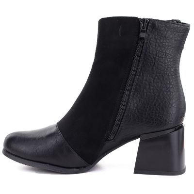 3. Gefütterte Damen-Ankle-Boots mit Blockabsatz, schwarz, M.Daszyński SA269-5