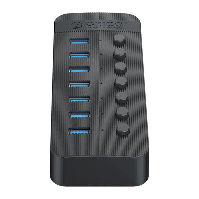 3. Orico CT2U3-7AB 7x USB-A 3.0 Hub mit Schaltern - Schwarz