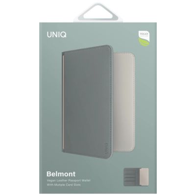 6. Uniq Belmont Reisepasshülle mit RFID-Blockierung, Grün/Elfenbein