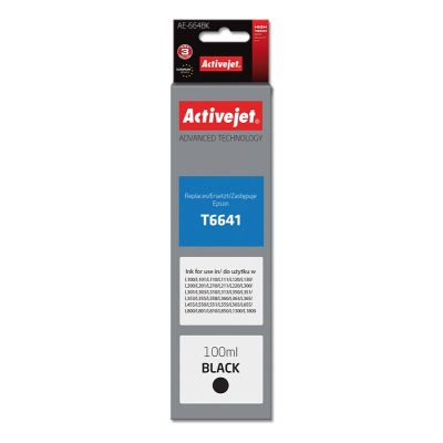 Activejet AE-664Bk Tintenflasche (Ersatz für Epson T6641; Supreme; 100 ml; Schwarz)