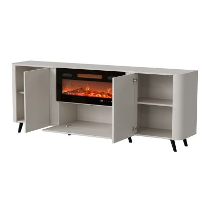 5. VOLARE Kommode 200x39x75 Kaschmir + Kamin