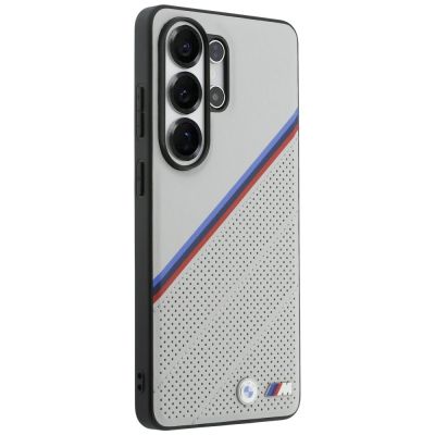 4. BMW Tricolor Metal Logo MagSafe Hülle für Samsung Galaxy S26 Ultra - Grau