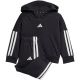 adidas Essentials Jogginghose mit 3 Streifen, Fleece-Hoodie, Trainingsanzug für Kinder, Schwarz JD6484