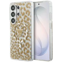 Guess IML Leopard Print Dreieckige MagSafe Hülle für Samsung Galaxy S26 Ultra - Braun