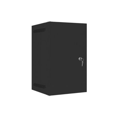 11. LANBERG Wandregalschrank 10" 9U 280x310 Schwarz, Metalltüren (Bausatz) WF10-2309-00B
