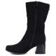 3. Schwarze Damen-Stiefeletten mit kurzem Absatz aus Wildleder, Modell Jezzi ASA269-7