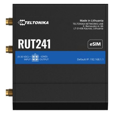 4. Teltonika RUT241 eSIM 4G LTE Cat 4 Industrierouter, 2x RJ45 100Mb/s