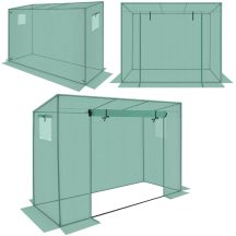 Gewächshaus für Tomaten und Gurken 200x77x168-150cm PE Grün