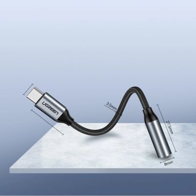10. Ugreen Kopfhöreradapter mit 3,5 mm Miniklinke auf USB Typ C 10 cm grau (30632)