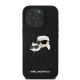 3. Karl Lagerfeld Monogram Karl & Choupette Head Pin Hülle für iPhone 16 Pro – Schwarz