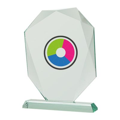 3. Glastrophäe mit LuxorJet-Farbdruck und Etui