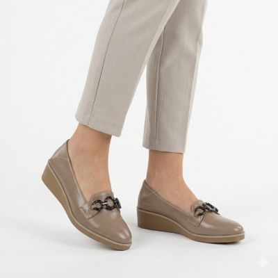 5. Beige Keilschuhe für Damen mit Verzierung M.Daszyński MR2265