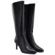 4. Schwarze, gefütterte Damen-Lederstiefel mit hohem Absatz, Modell Sergio Leone KZ-30-S