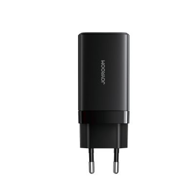 4. Joyroom JR-TG10 65W GaN 2x USB-C + USB-A Wandladegerät mit 100W USB-C - USB-C 1,2m Kabel - schwarz