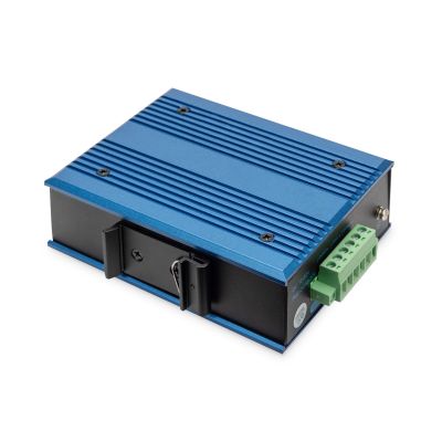 9. Industrieschalter 4x 100 Base-TX + 1x Uplink 100Base-FX (ohne Modul) DIN erweiterter Temperaturbereich.