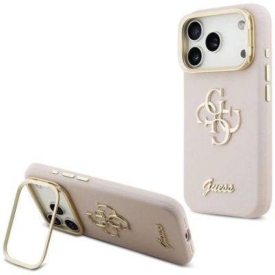 Guess Grained Big 4G & Stand Camera Case für iPhone 17 Pro - Pink