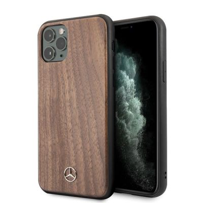 Mercedes Wood Line Walnut Case für iPhone 11 Pro Max - Braun