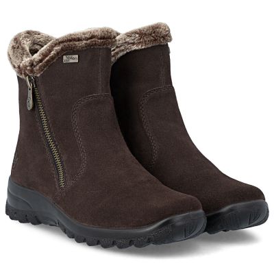 4. Rieker L7162-25 Wasserdichte, isolierte Damen-Ankle-Boots aus Leder, dunkelbraun