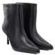 4. Schwarze Damen-Ankle-Boots aus Leder mit niedrigem Absatz, Big Star UU274492