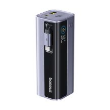 Baseus EnerGeek GR11 10000mAh 100W Powerbank mit einziehbarem Kabel – Grau