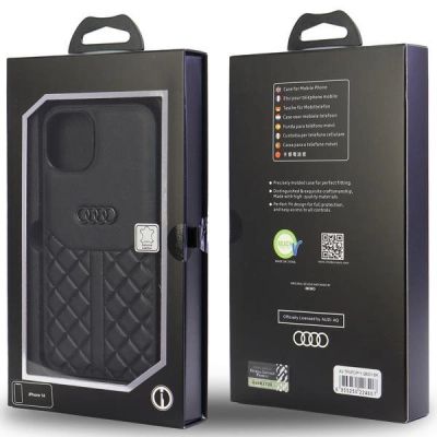5. Audi Echtleder iPhone 11 / Xr 6,1" schwarz/schwarz Hardcase AU-TPUPCIP11R-Q8/D1-BK